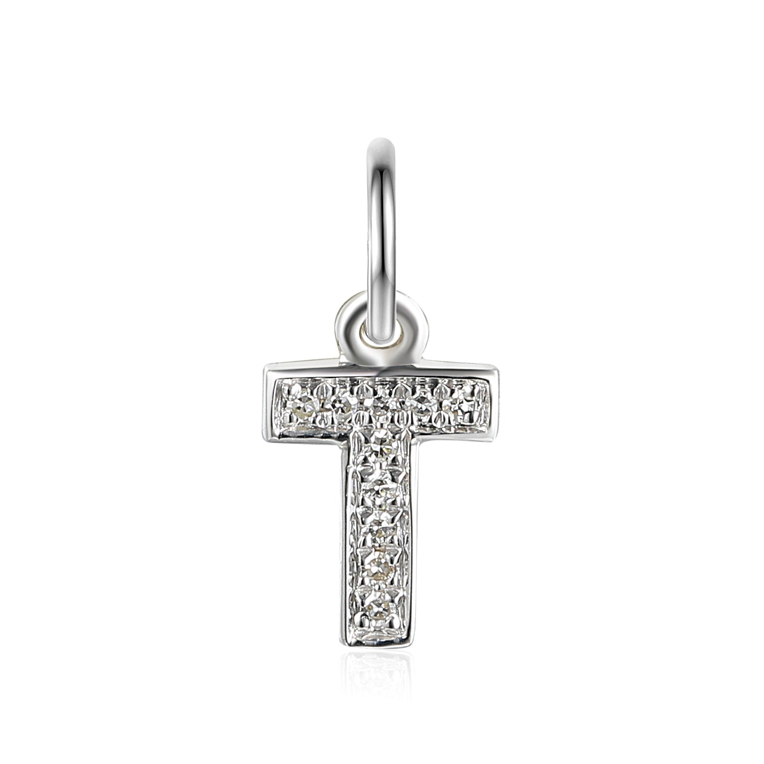 Diamond 'T' Initial Charm