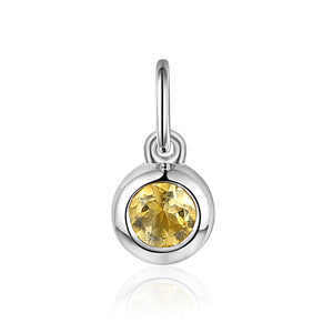 Citrine Rubover Birthstone Bubble Charm