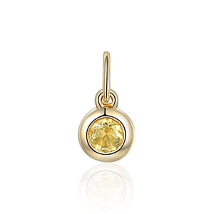 Citrine Rubover Birthstone Bubble Charm