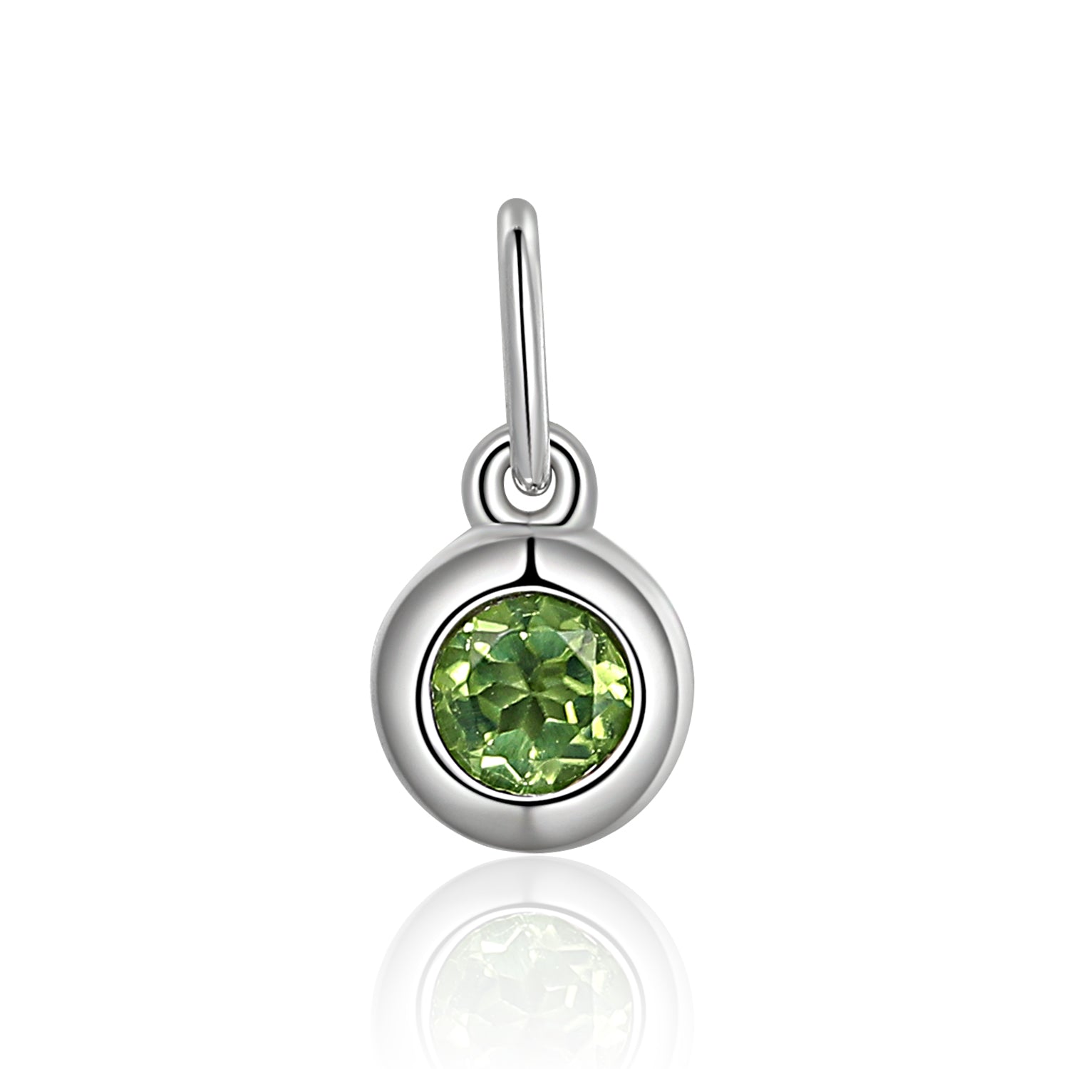 Peridot Rubover Birthstone Bubble Charm