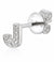 Diamond J Initial Single Stud 9ct White Gold