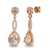 18ct Rose Gold Morganite and Diamond Twist Drop Earring