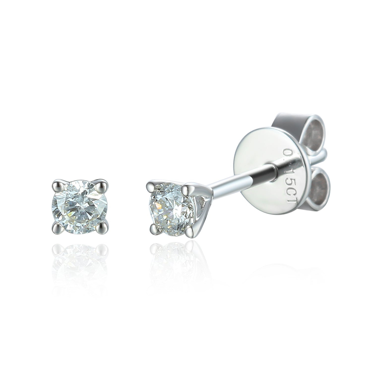 Small Diamond 0.10ct Claw set White Gold Studs