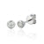 Rubover Small Round Diamond White Gold Stud Earrings
