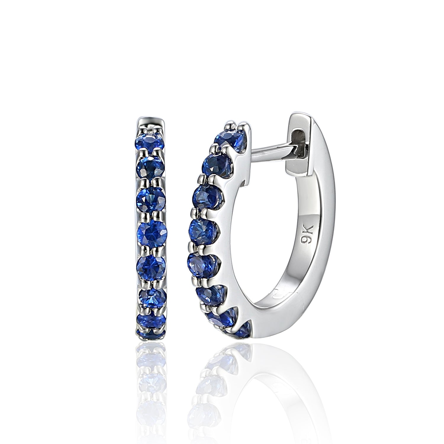Sapphire 9ct White Gold Hoops