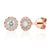Diamond Cluster Stud Earrings, April Birthstone Round Diamonds