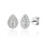 Diamond Cluster Stud Earrings, Pear Shape April Birthstone