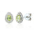 August Birthstone Pear Shape Peridot and Diamond Cluster 9ct white gold studs