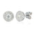 18ct White Gold Diamond Two Row Cluster Earrings