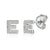 Diamond E Initial Single Stud 9ct White Gold