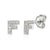 Diamond F Initial Single Stud 9ct White Gold