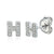 Diamond H Initial Single Stud 9ct White Gold