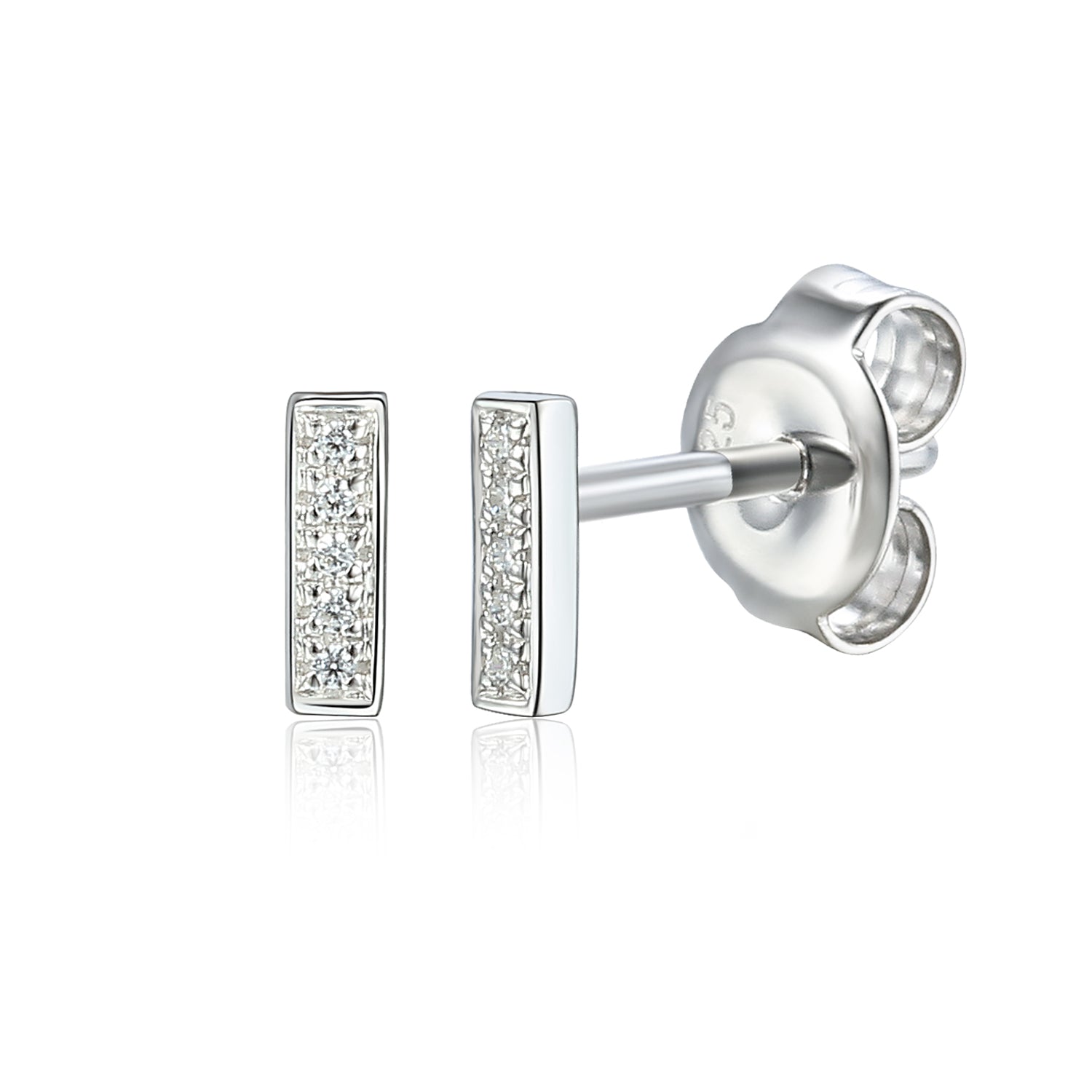 Diamond I Initial Single Stud 9ct White Gold