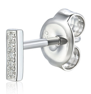 Diamond I Initial Single Stud 9ct White Gold