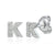 Diamond K Initial Single Stud 9ct White Gold