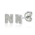 Diamond N Initial Single Stud 9ct White Gold