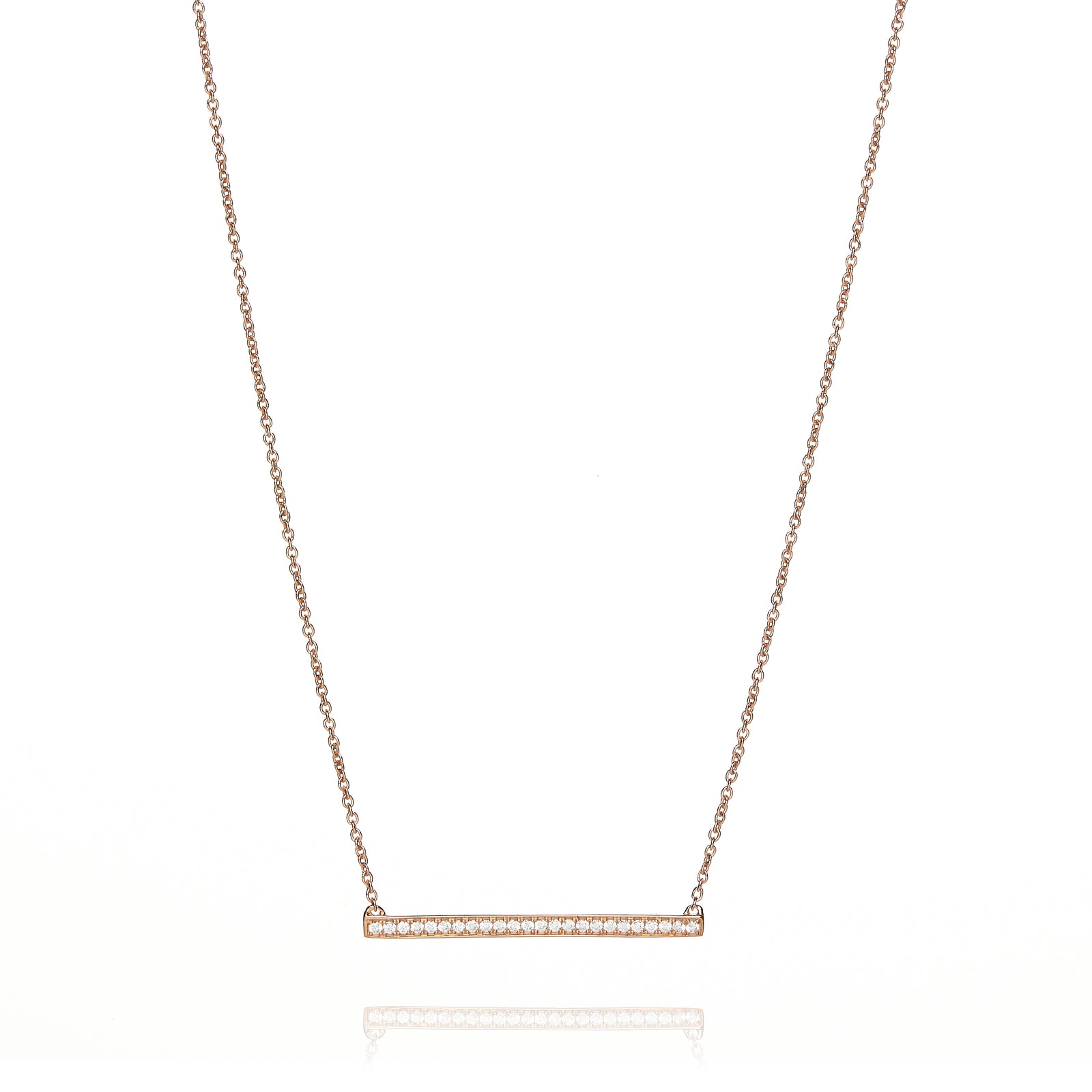 9ct Rose Gold Linear Bar Necklace
