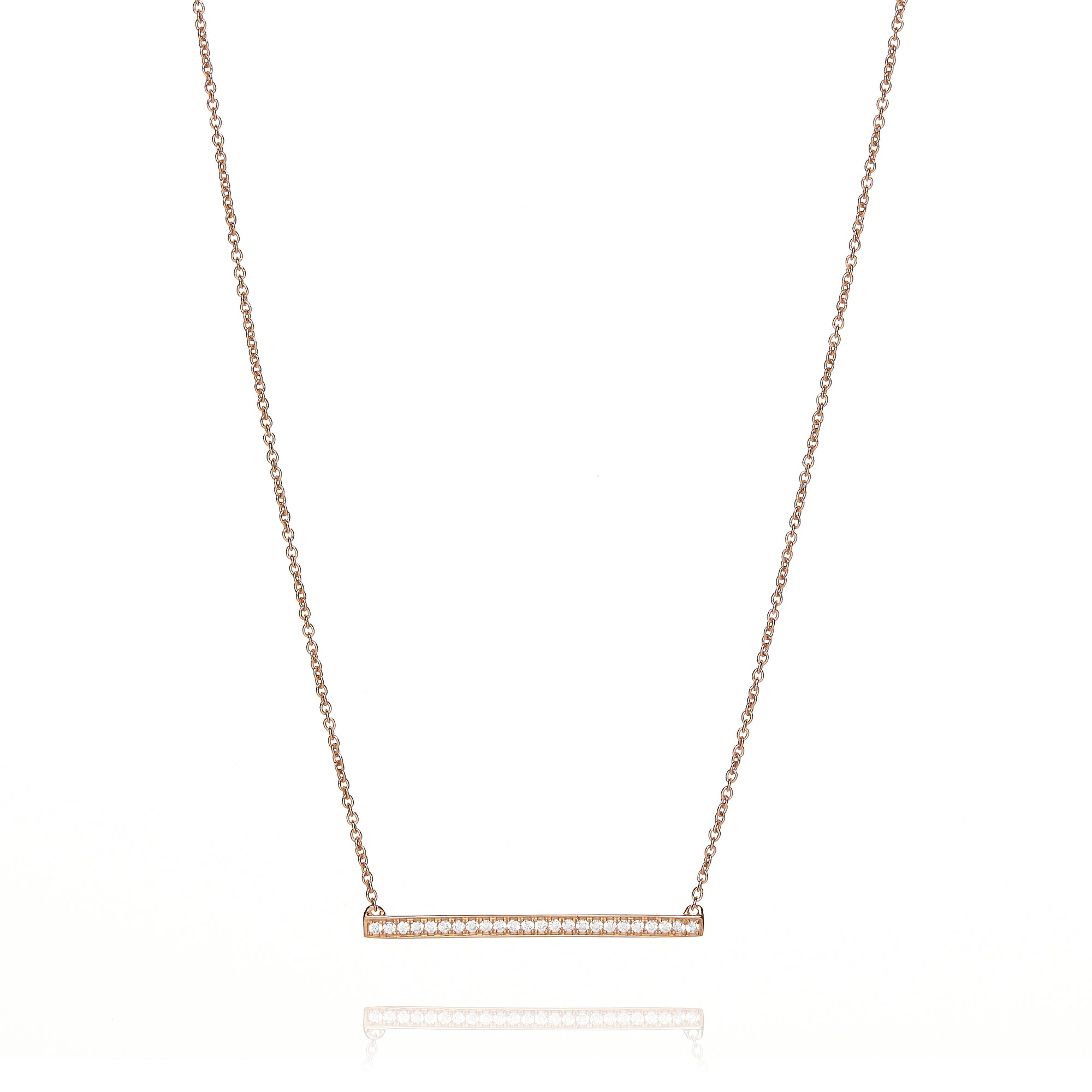 9ct Rose Gold Linear Bar Necklace