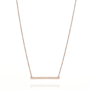 9ct Rose Gold Linear Bar Necklace
