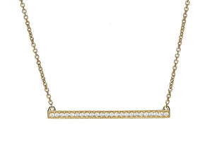 9ct Yellow Gold Linear Bar Necklace