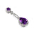 18ct White Gold Amethyst and Diamond Twist Drop Pendant