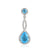 18ct White Gold Blue Topaz and Diamond Twist Drop Pendant