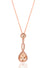 18ct Rose Gold Morganite and Diamond Twist Drop Pendant on chain