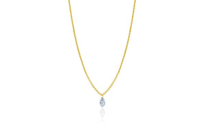 Marquise Lustre 18ct Yellow Gold Drilled 0.18ct Diamond Pendant