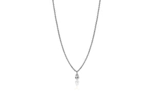 Pear Shape Lustre 18ct White Gold Drilled 0.18ct Diamond Pendant