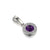 Amethyst & Diamond Necklace, February Birthstone Round Cluster 18ct White Gold
