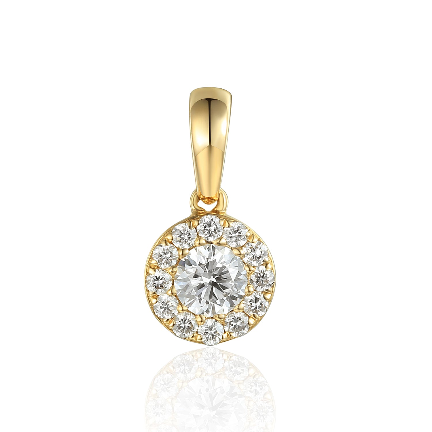 April Birthstone Diamond Cluster 9ct Gold Pendant