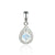 June Birthstone Pear Shape Moonstone and Diamond Cluster Pendant 9ct White Gold