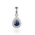 September Birthstone Pear Shape Sapphire and Diamond Cluster Pendant 9ct White Gold