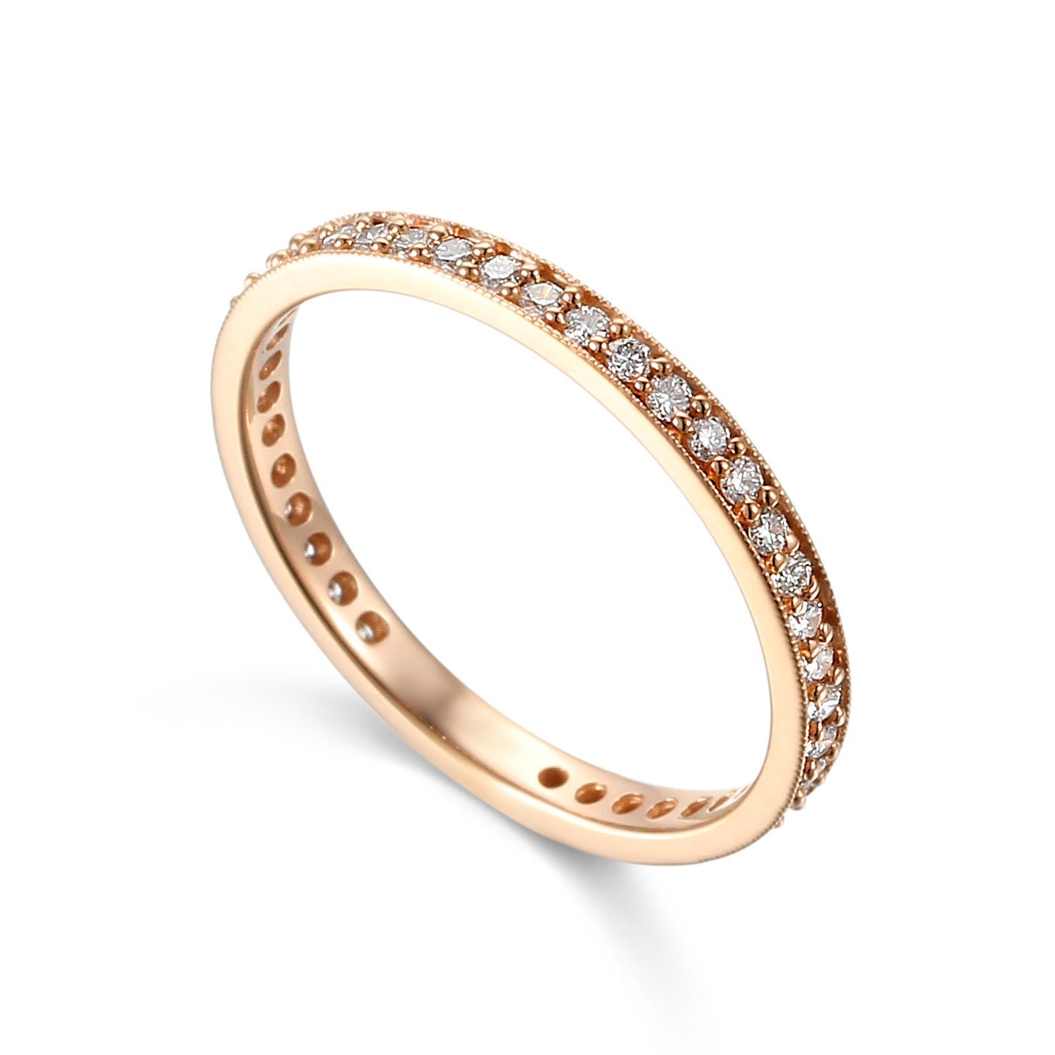 9ct Rose Gold Fine Diamond Full Eternity Band