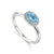 Blue Topaz and Diamond Cluster 18ct White Gold Ring