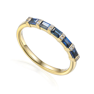 Sapphire & Diamond Baguette Eternity Ring
