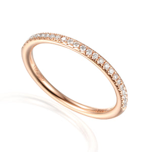 9ct White Gold Fine Diamond Domed Full Eternity Band