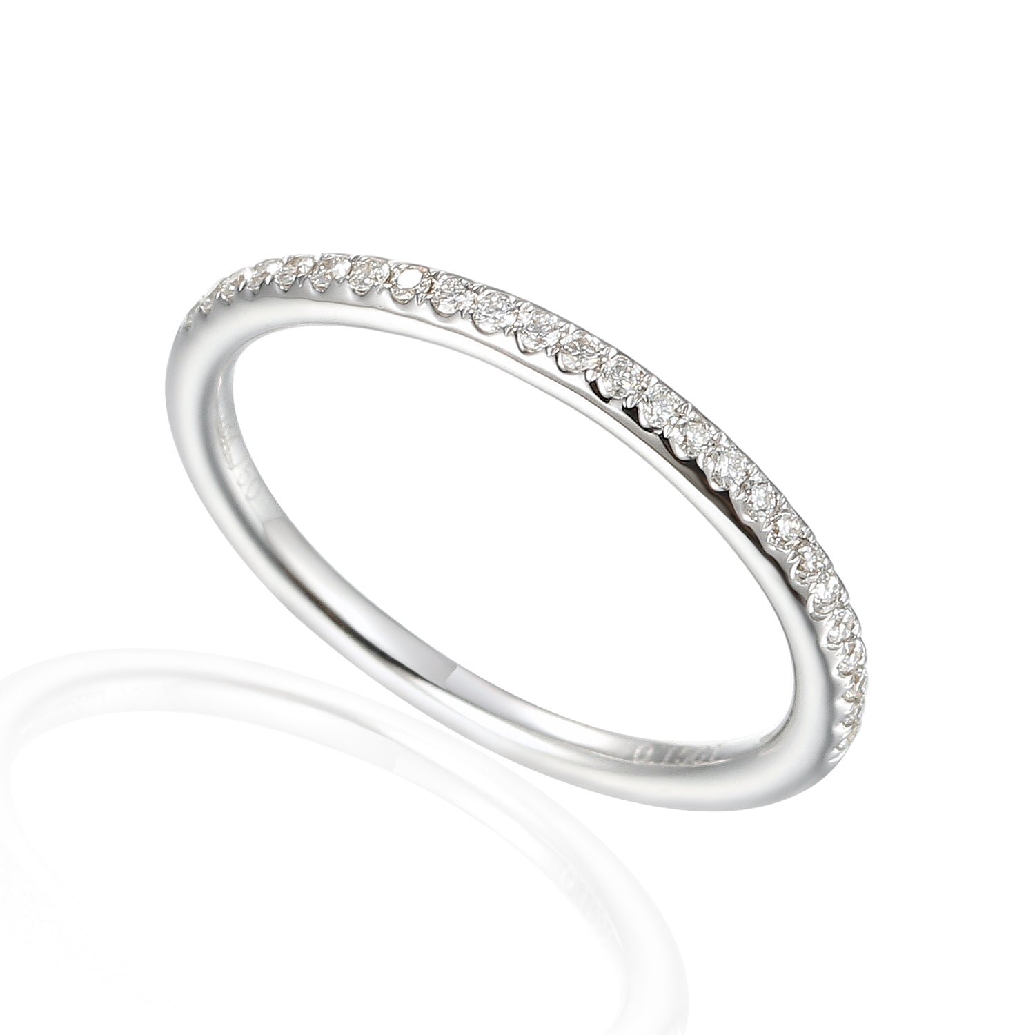 9ct White Gold Fine Diamond Domed Full Eternity Band