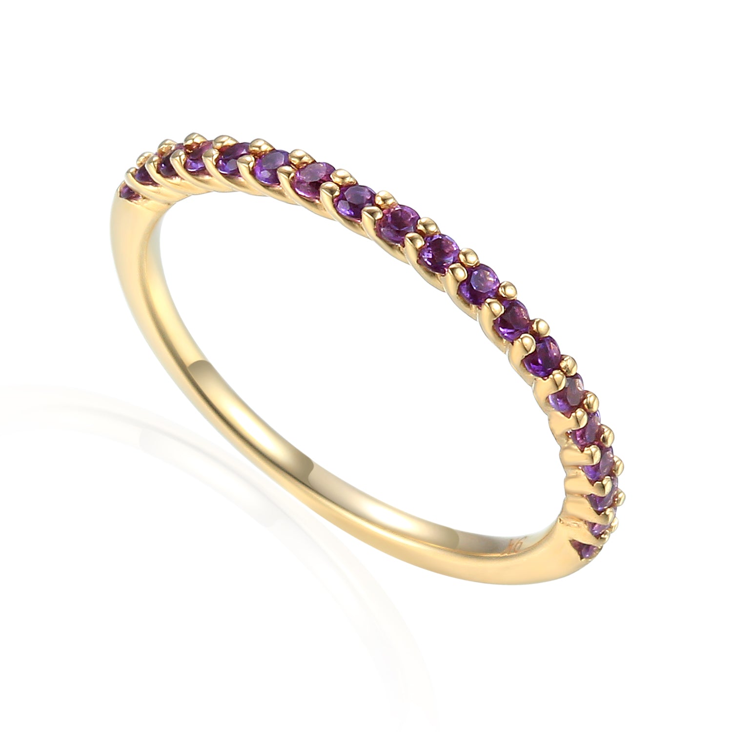 Amethyst Yellow Gold Eternity Ring