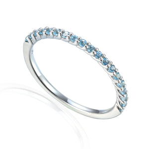 Blue Topaz White Gold Eternity Ring