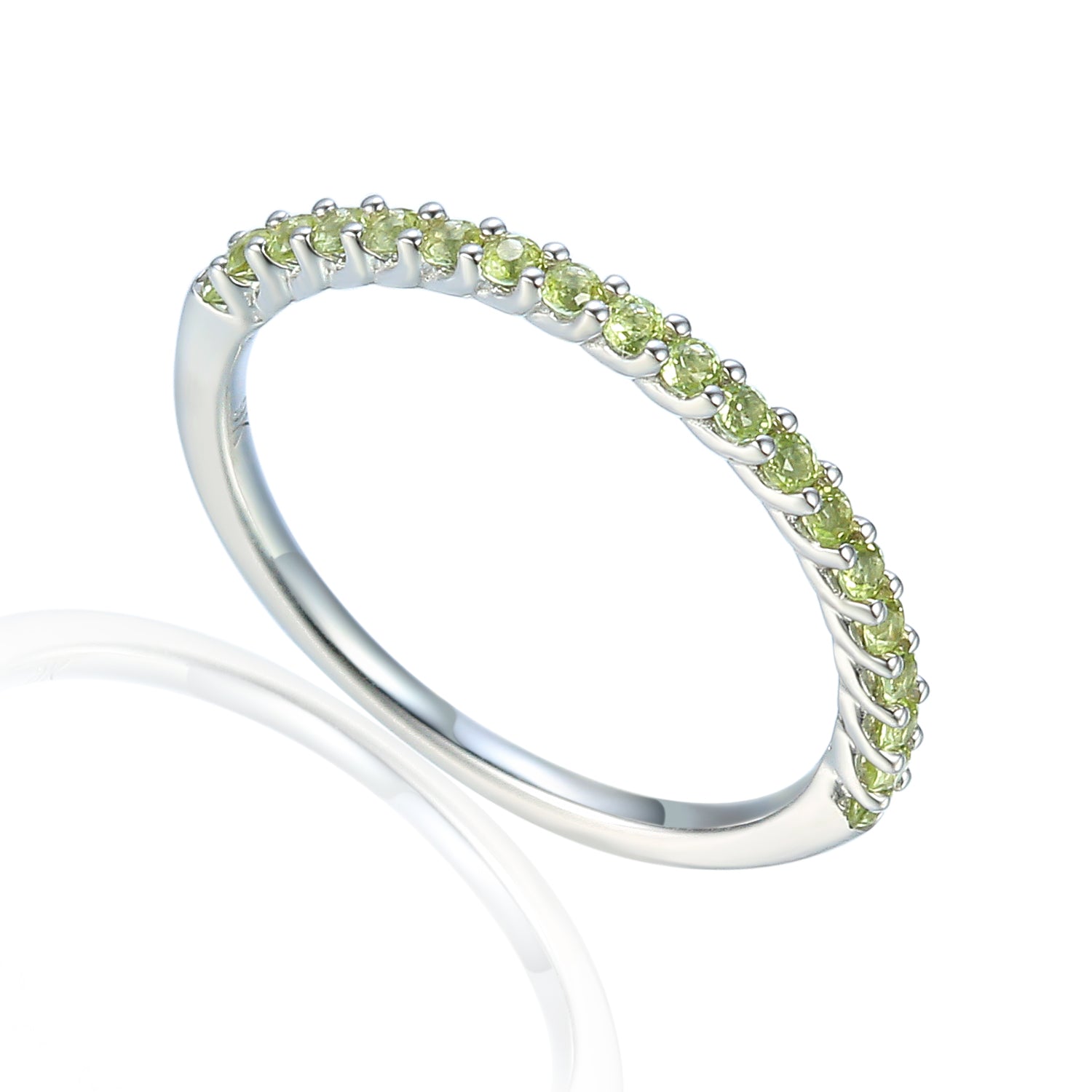 Peridot White Gold Eternity Ring