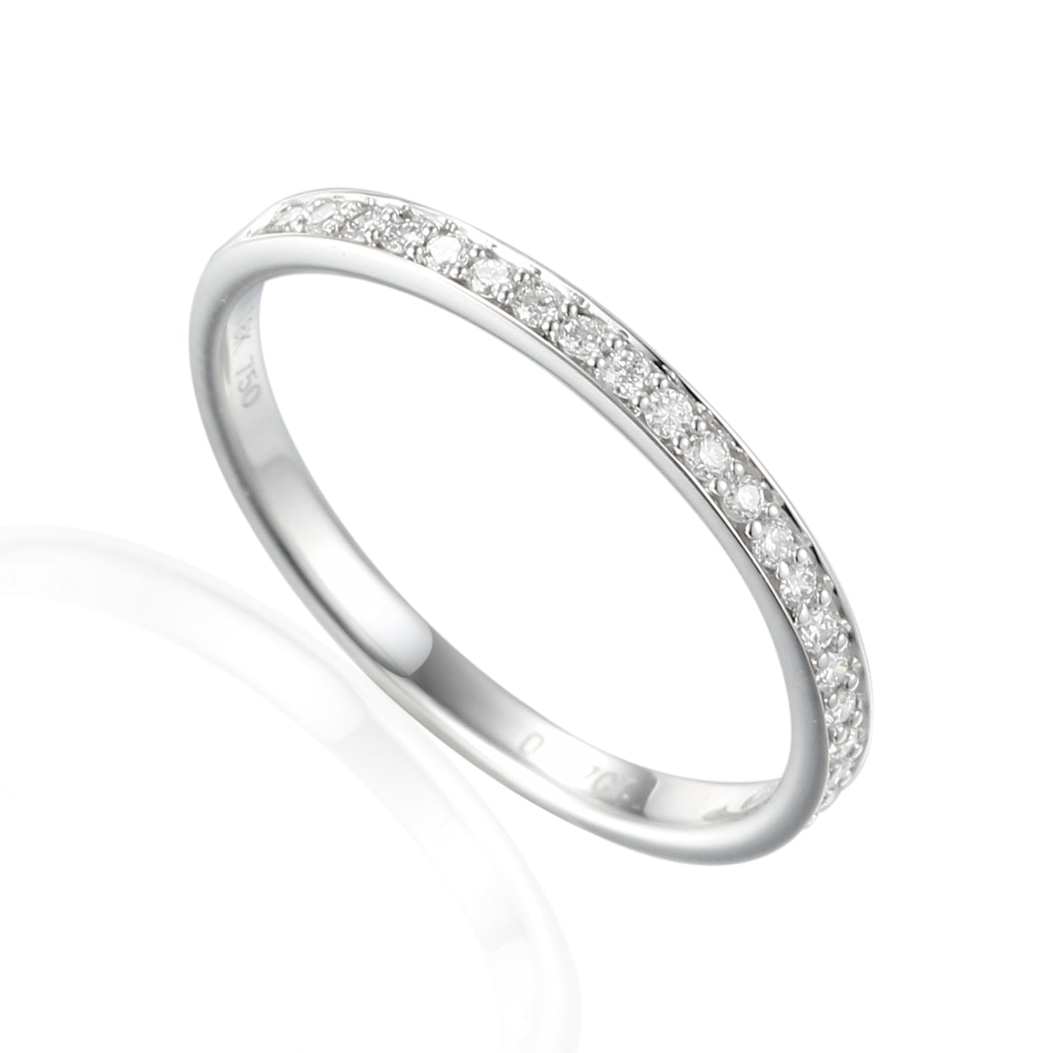 9ct White Gold Fine Diamond Full Eternity Band