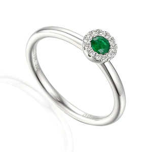 May Birthstone Emerald Cluster 9ct Gold Ring