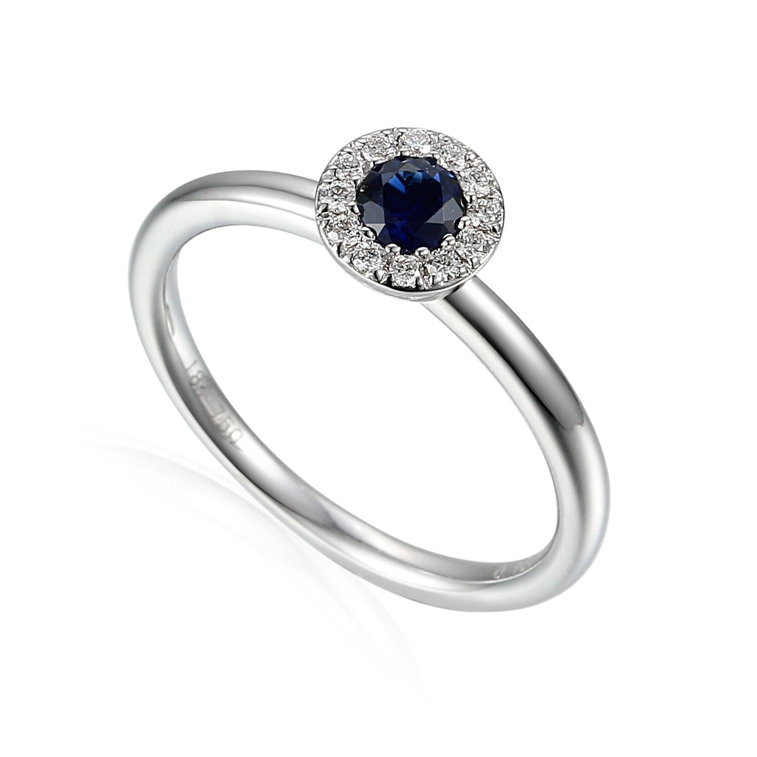 Sapphire & Diamond Cluster Ring, September Birthstone Round Cluster