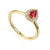 July Birthstone Pear Shape Ruby and Diamond 9ct Yellow Gold Cluster Ring