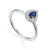 September Birthstone Pear Shape Sapphire and Diamond 9ct White Gold Cluster Ring