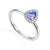 December Birthstone Pear Shape Tanzanite and Diamond 9ct White Gold Cluster Ring