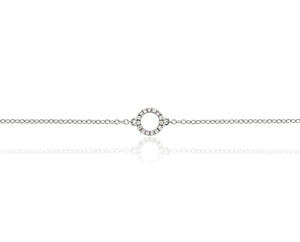 9ct Yellow Gold & Diamond Small Open Circle Geometric Bracelet