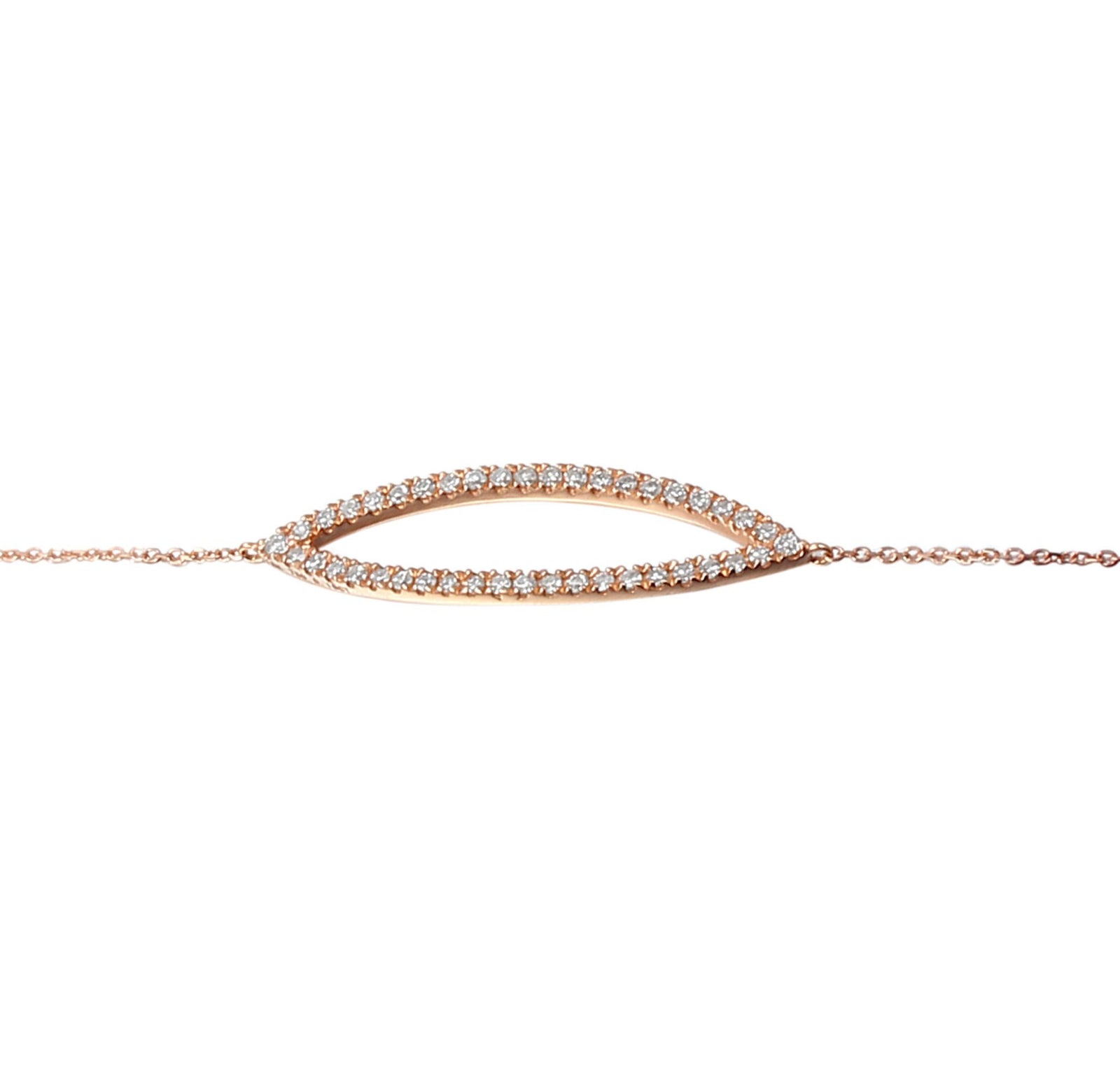 Gold Diamond Set Marquise Geometric Bracelet
