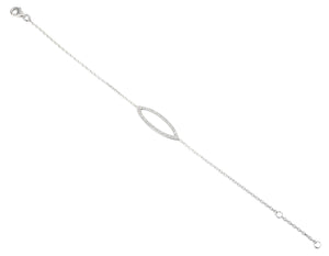 9ct Rose Gold Diamond Set Marquise Geometric Bracelet
